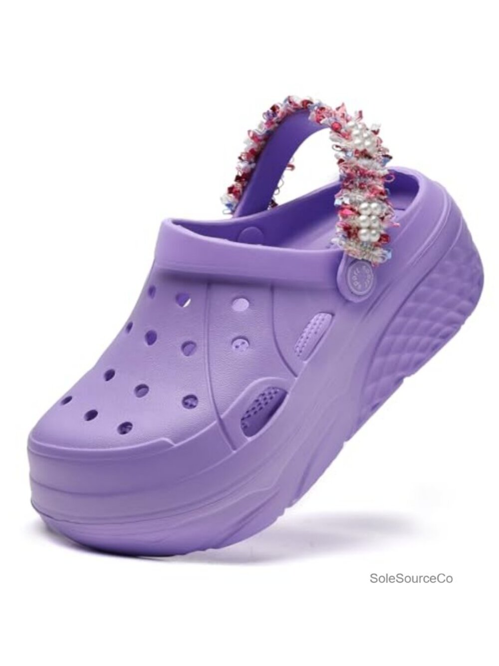 Waterproof Platform Clogs for Women, 2.4" Chunky Heel Summer Sandals